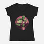 Huggable Cactus-Womens-V-Neck-Tee-glitchygorilla