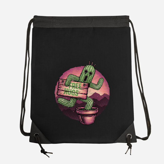 Huggable Cactus-None-Drawstring-Bag-glitchygorilla