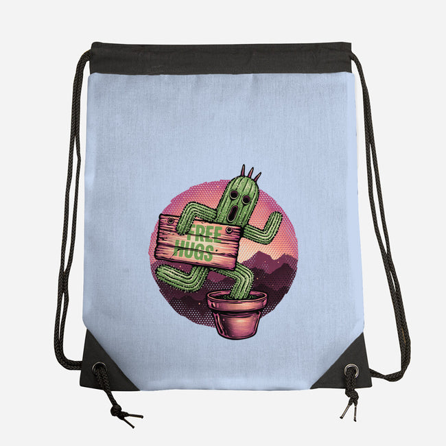 Huggable Cactus-None-Drawstring-Bag-glitchygorilla