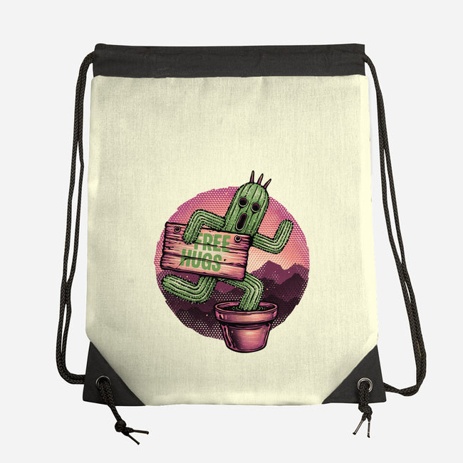 Huggable Cactus-None-Drawstring-Bag-glitchygorilla