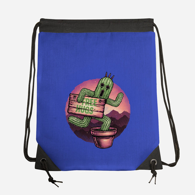 Huggable Cactus-None-Drawstring-Bag-glitchygorilla