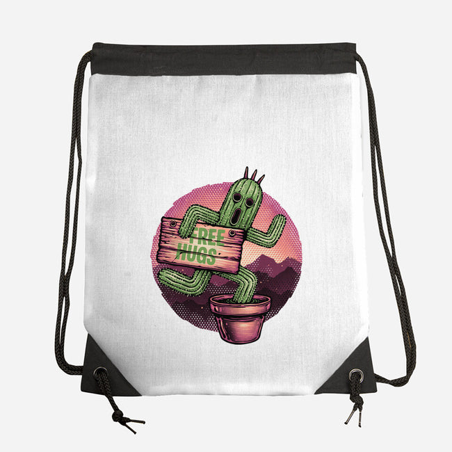 Huggable Cactus-None-Drawstring-Bag-glitchygorilla