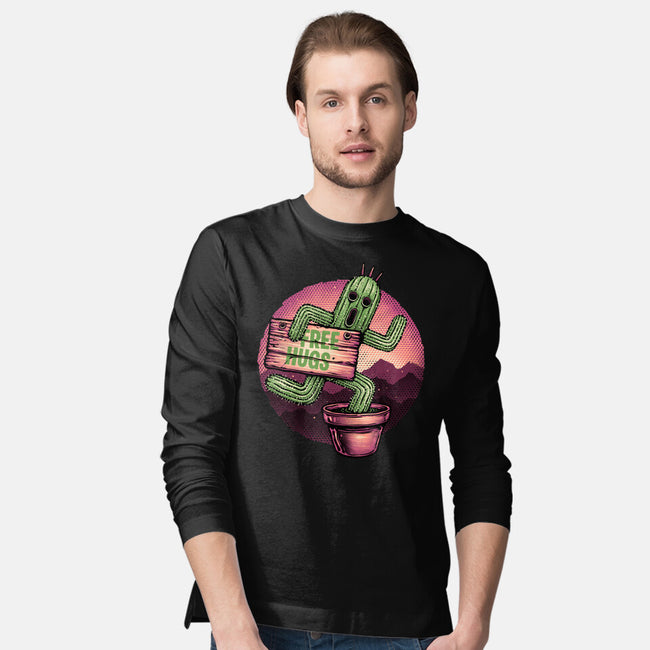 Huggable Cactus-Mens-Long Sleeved-Tee-glitchygorilla