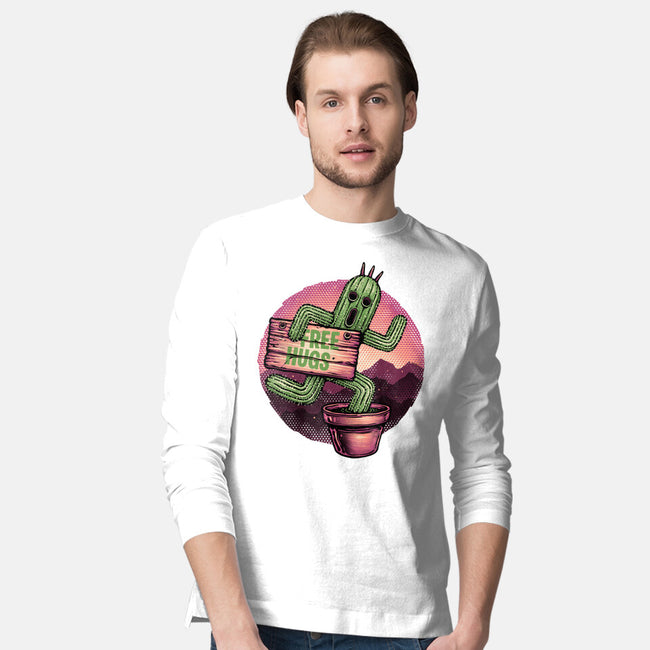 Huggable Cactus-Mens-Long Sleeved-Tee-glitchygorilla