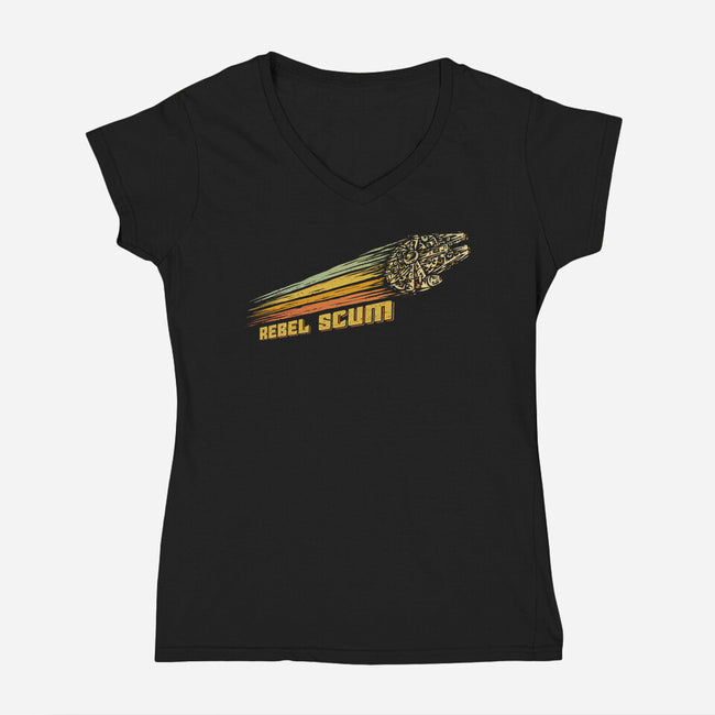 Rebel Scum-Womens-V-Neck-Tee-kg07