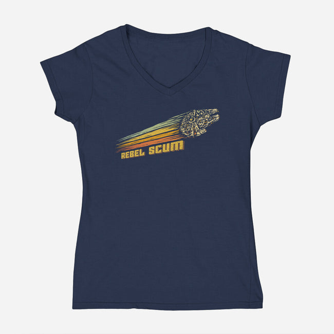 Rebel Scum-Womens-V-Neck-Tee-kg07