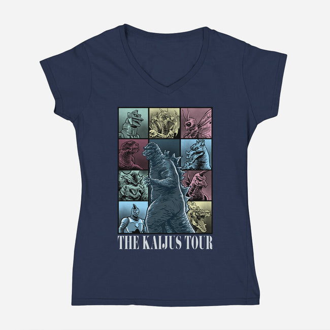 The Kaijus Tour-Womens-V-Neck-Tee-zascanauta