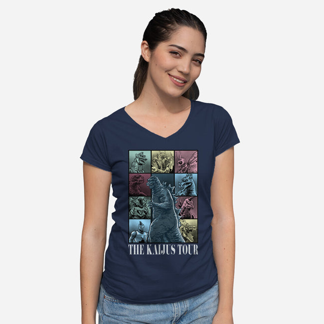 The Kaijus Tour-Womens-V-Neck-Tee-zascanauta