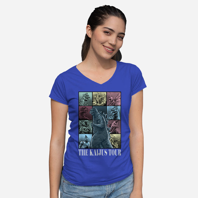 The Kaijus Tour-Womens-V-Neck-Tee-zascanauta