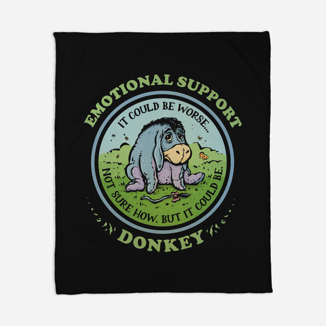 Emotional Support Donkey-None-Fleece-Blanket-kg07