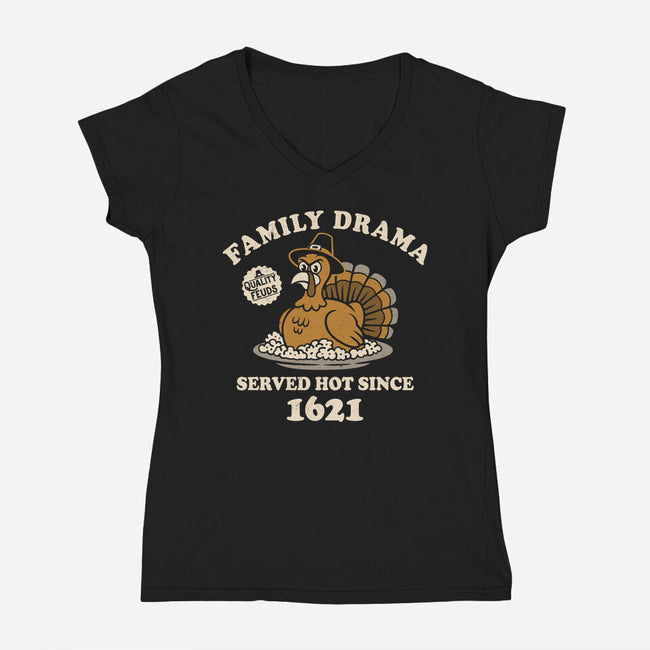 Family Drama-Womens-V-Neck-Tee-Nemons