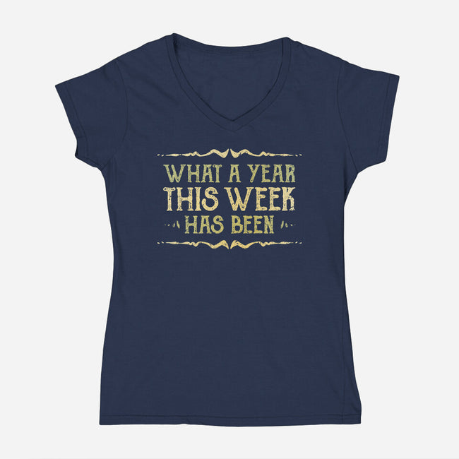 What A Year This Week Has Been-Womens-V-Neck-Tee-kg07