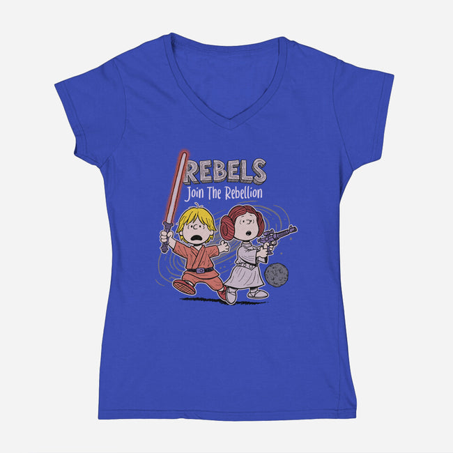 Rebel Kids-Womens-V-Neck-Tee-P1yu5h