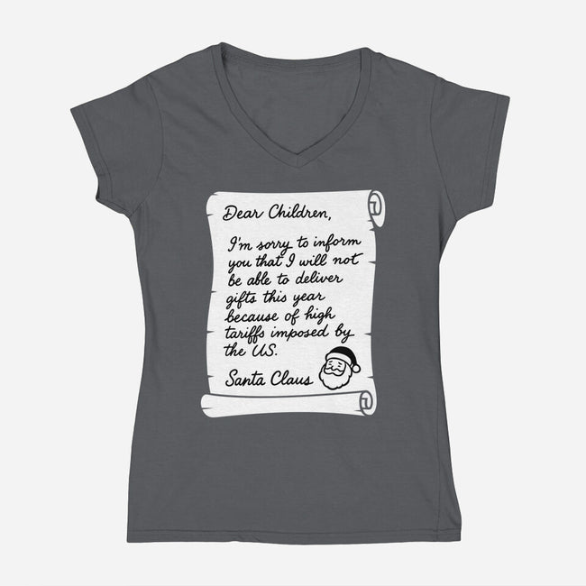 Letter For Santa Claus-Womens-V-Neck-Tee-Boggs Nicolas