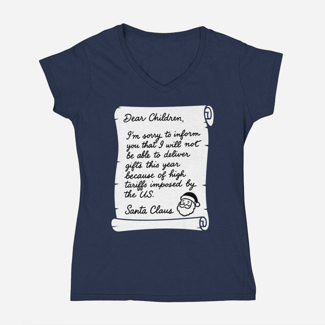 Letter For Santa Claus-Womens-V-Neck-Tee-Boggs Nicolas