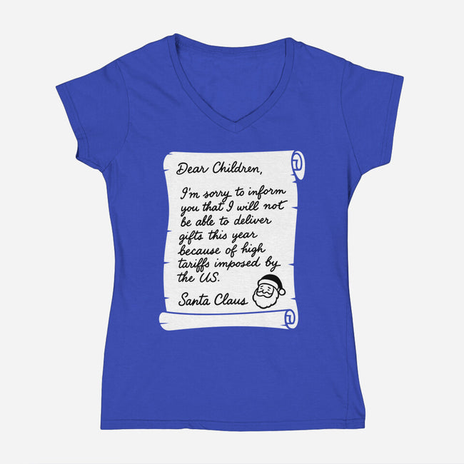 Letter For Santa Claus-Womens-V-Neck-Tee-Boggs Nicolas