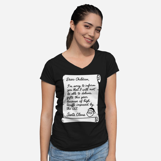 Letter For Santa Claus-Womens-V-Neck-Tee-Boggs Nicolas