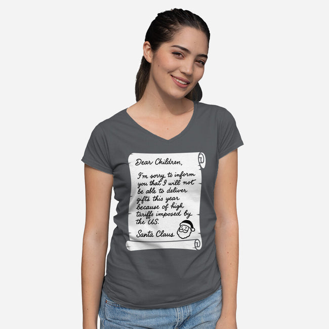 Letter For Santa Claus-Womens-V-Neck-Tee-Boggs Nicolas