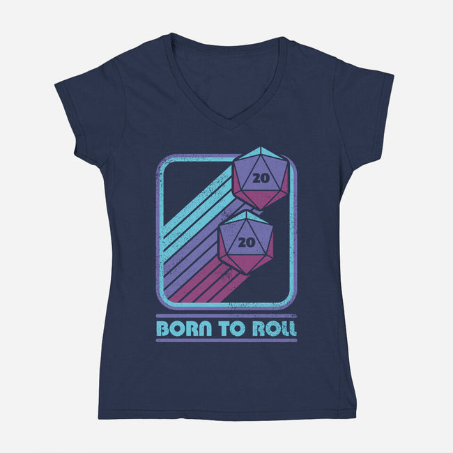 RPG Vintage Born To Roll-Womens-V-Neck-Tee-Studio Mootant