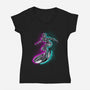 Neon Surfer-Womens-V-Neck-Tee-nickzzarto