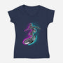 Neon Surfer-Womens-V-Neck-Tee-nickzzarto