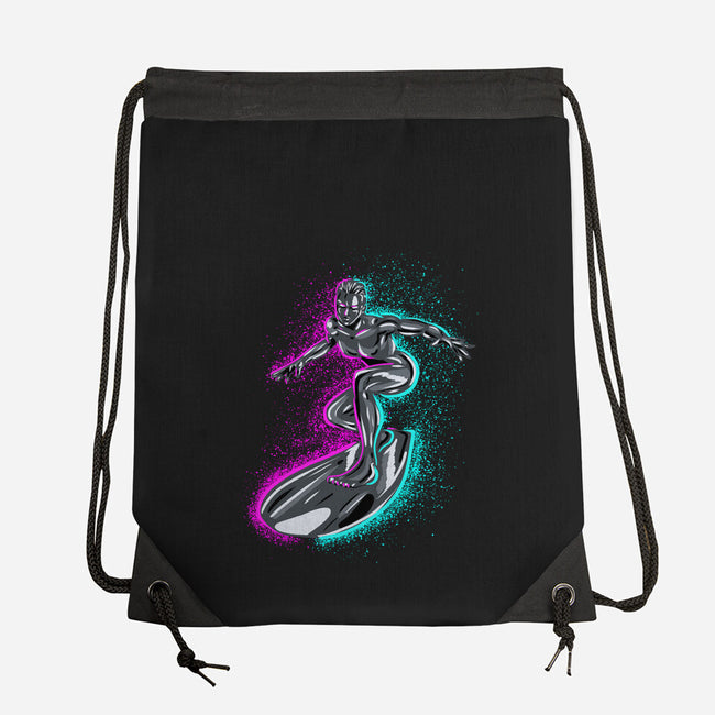 Neon Surfer-None-Drawstring-Bag-nickzzarto