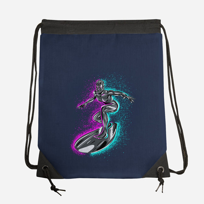 Neon Surfer-None-Drawstring-Bag-nickzzarto