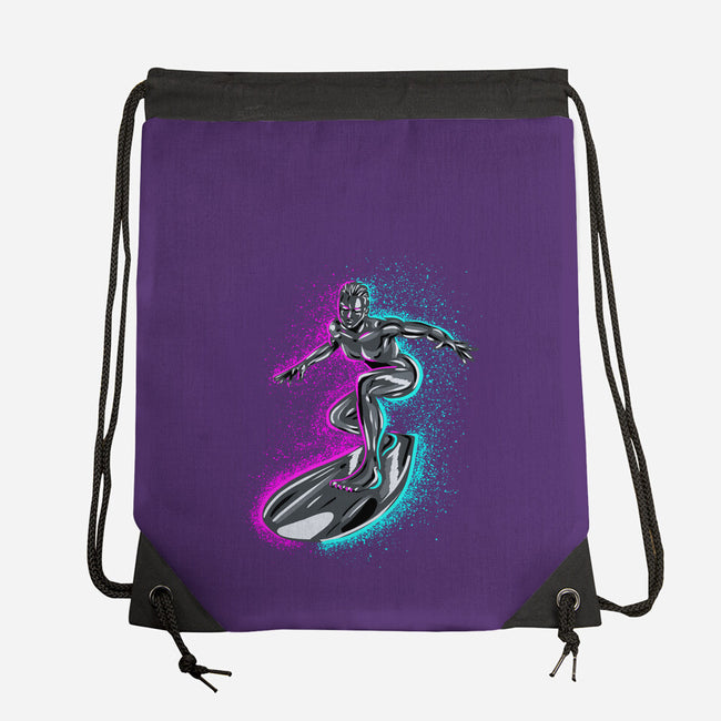 Neon Surfer-None-Drawstring-Bag-nickzzarto
