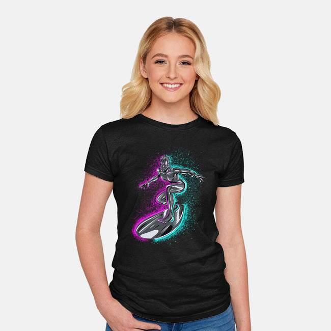 Neon Surfer-Womens-Fitted-Tee-nickzzarto