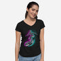 Neon Surfer-Womens-V-Neck-Tee-nickzzarto
