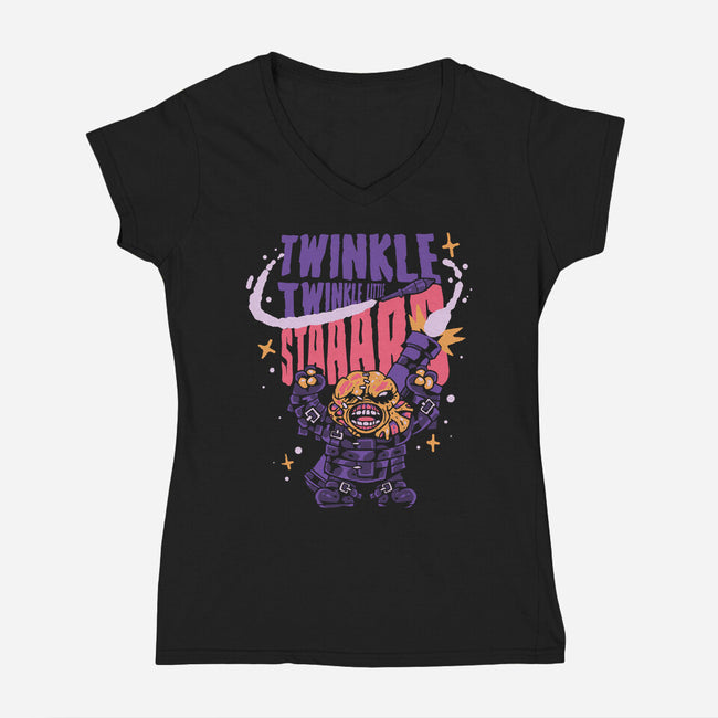 Twinkle Twinkle-Womens-V-Neck-Tee-Sketchdemao