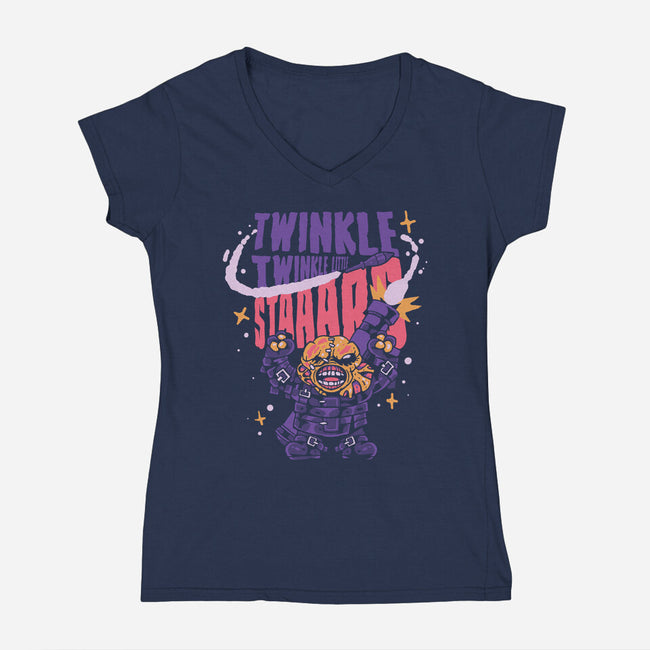 Twinkle Twinkle-Womens-V-Neck-Tee-Sketchdemao