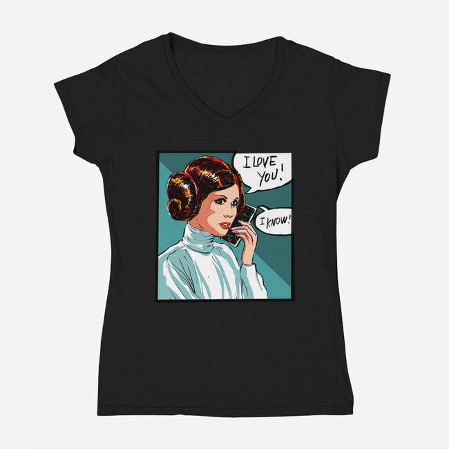 The Phone Call-Womens-V-Neck-Tee-kharmazero