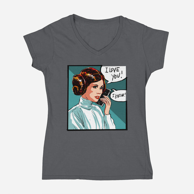 The Phone Call-Womens-V-Neck-Tee-kharmazero