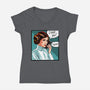The Phone Call-Womens-V-Neck-Tee-kharmazero