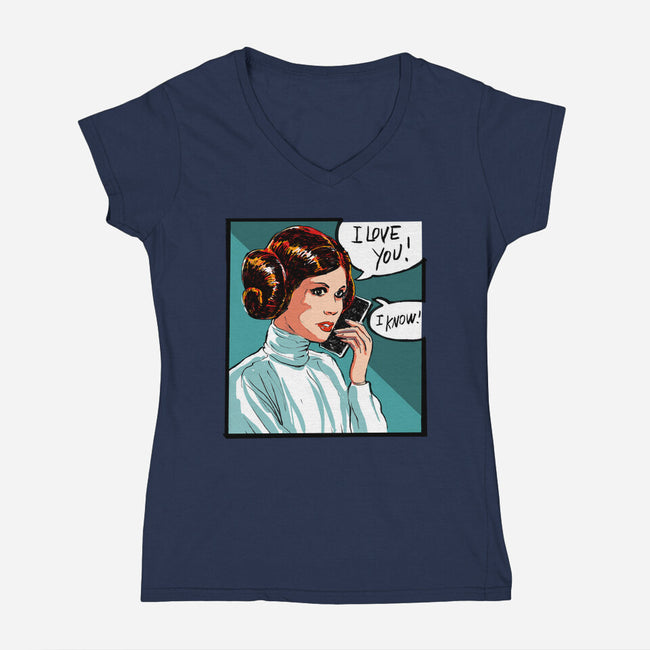 The Phone Call-Womens-V-Neck-Tee-kharmazero