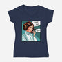 The Phone Call-Womens-V-Neck-Tee-kharmazero
