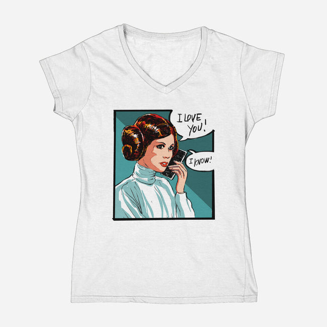 The Phone Call-Womens-V-Neck-Tee-kharmazero