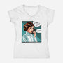 The Phone Call-Womens-V-Neck-Tee-kharmazero