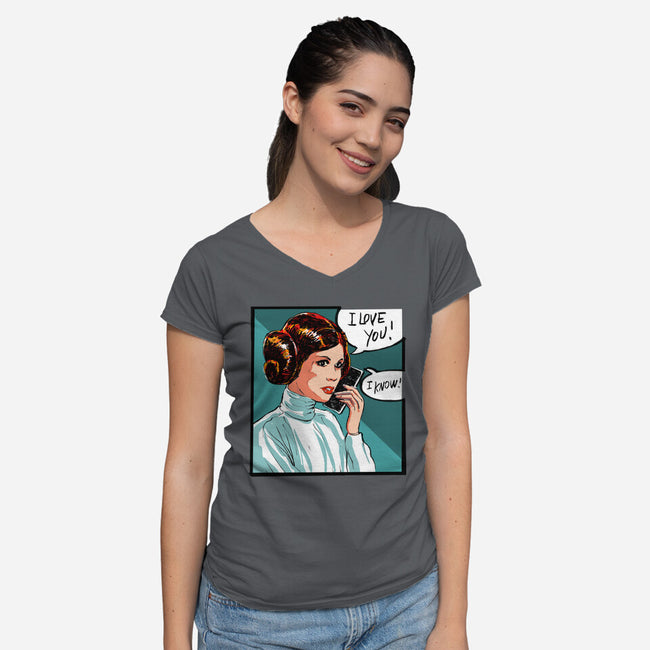 The Phone Call-Womens-V-Neck-Tee-kharmazero