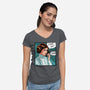 The Phone Call-Womens-V-Neck-Tee-kharmazero