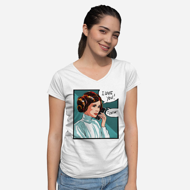 The Phone Call-Womens-V-Neck-Tee-kharmazero