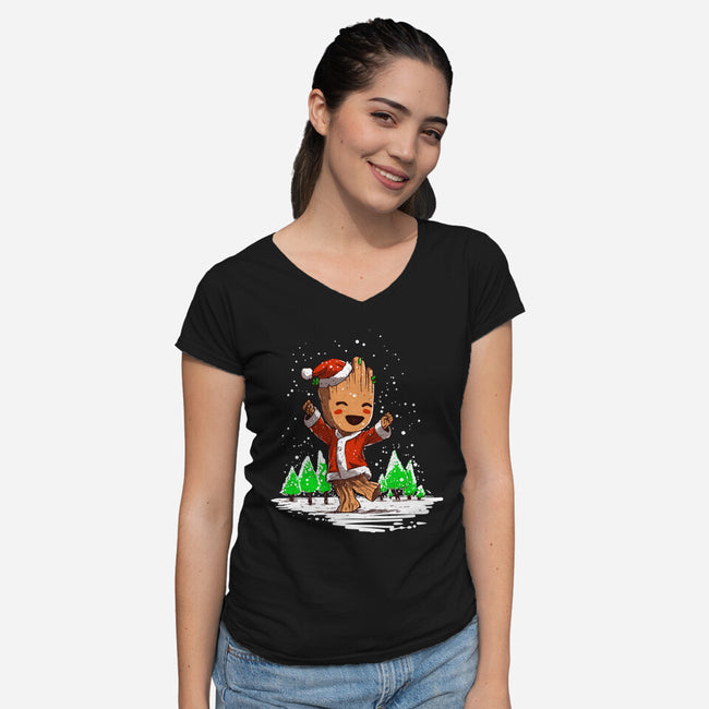 I Am Santa-Womens-V-Neck-Tee-kharmazero