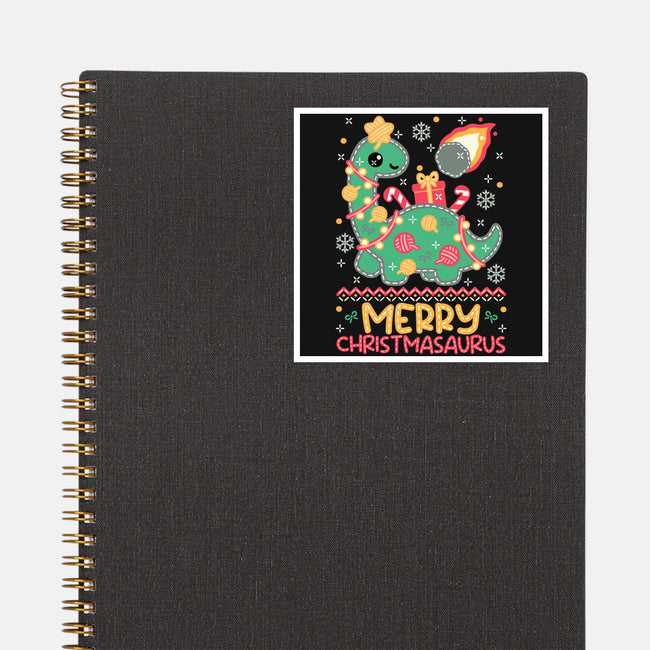 Merry Christmasaurus-None-Glossy-Sticker-NemiMakeit