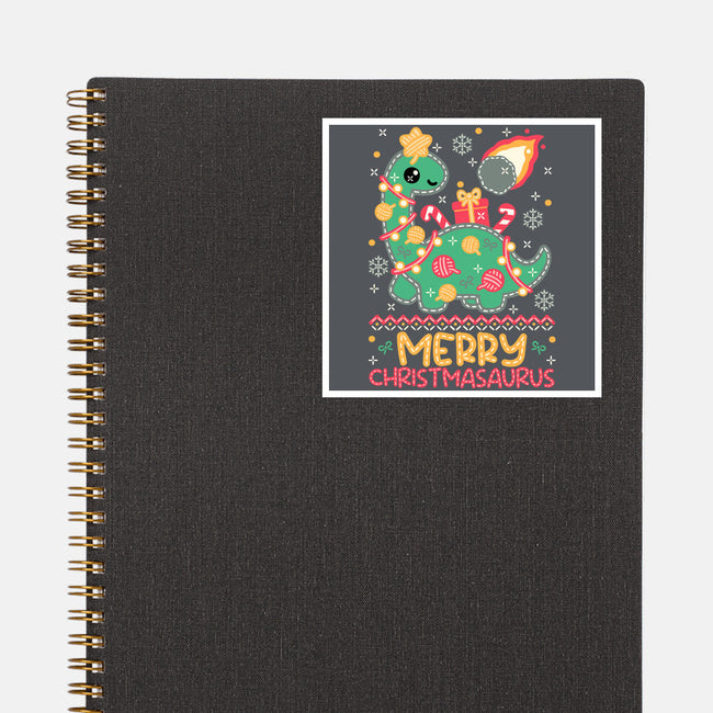 Merry Christmasaurus-None-Glossy-Sticker-NemiMakeit
