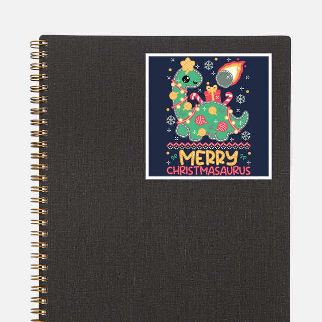 Merry Christmasaurus-None-Glossy-Sticker-NemiMakeit
