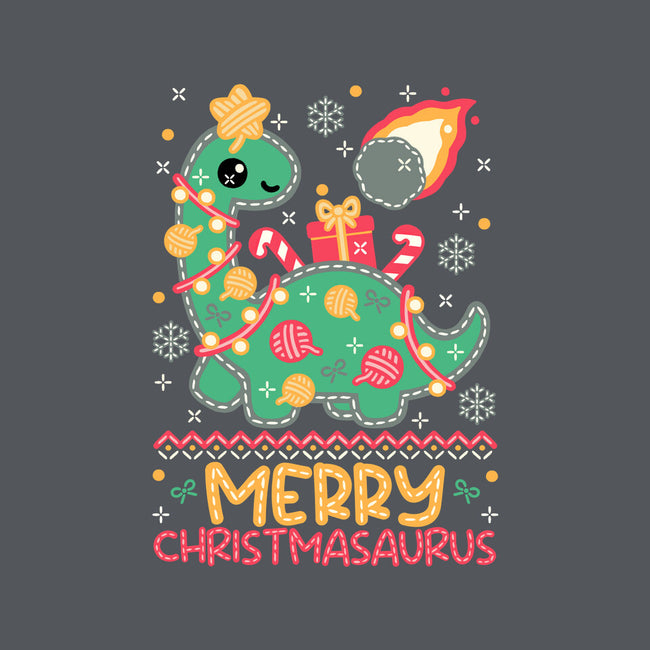 Merry Christmasaurus-Womens-V-Neck-Tee-NemiMakeit
