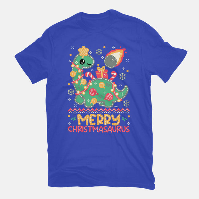 Merry Christmasaurus-Unisex-Basic-Tee-NemiMakeit