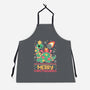 Merry Christmasaurus-Unisex-Kitchen-Apron-NemiMakeit