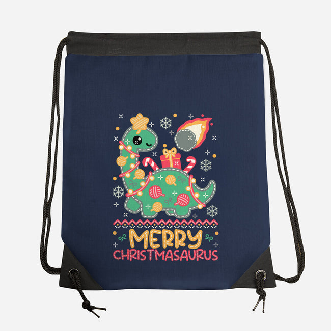 Merry Christmasaurus-None-Drawstring-Bag-NemiMakeit